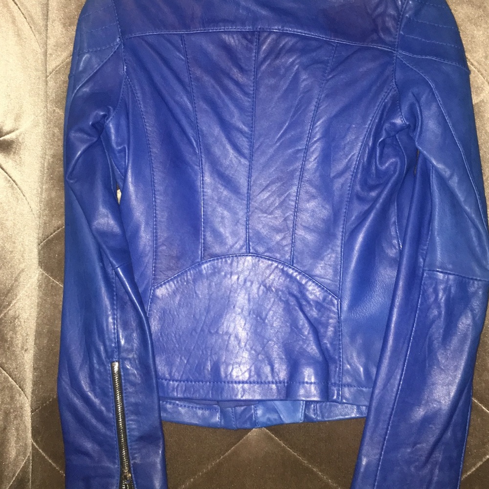 Killer blue Michael Kors leather jacket - Picture 4 of 8